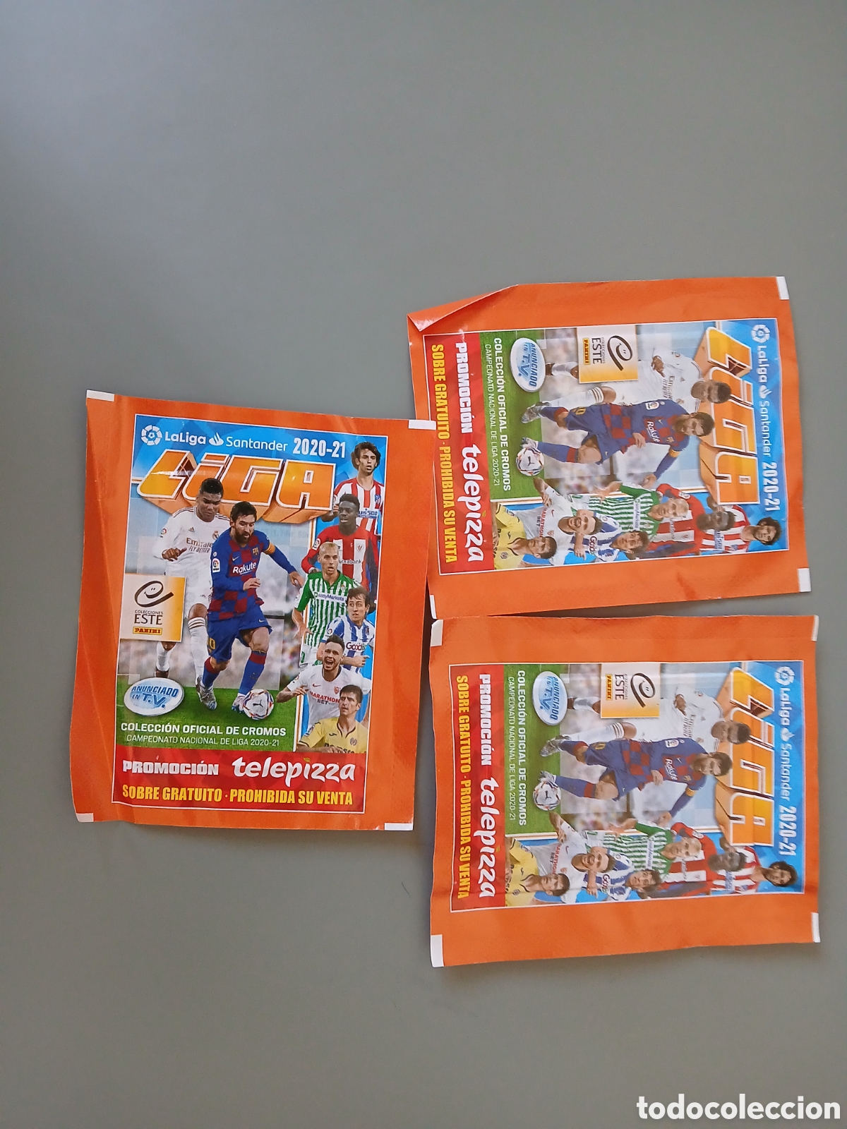 Figurine di Calcio: LOTE 3 SOBRE CROMOS SIN ABRIR LIGA ESTE 2020/21 20 21 PROMOCI&Oacute;N TELEPIZZA