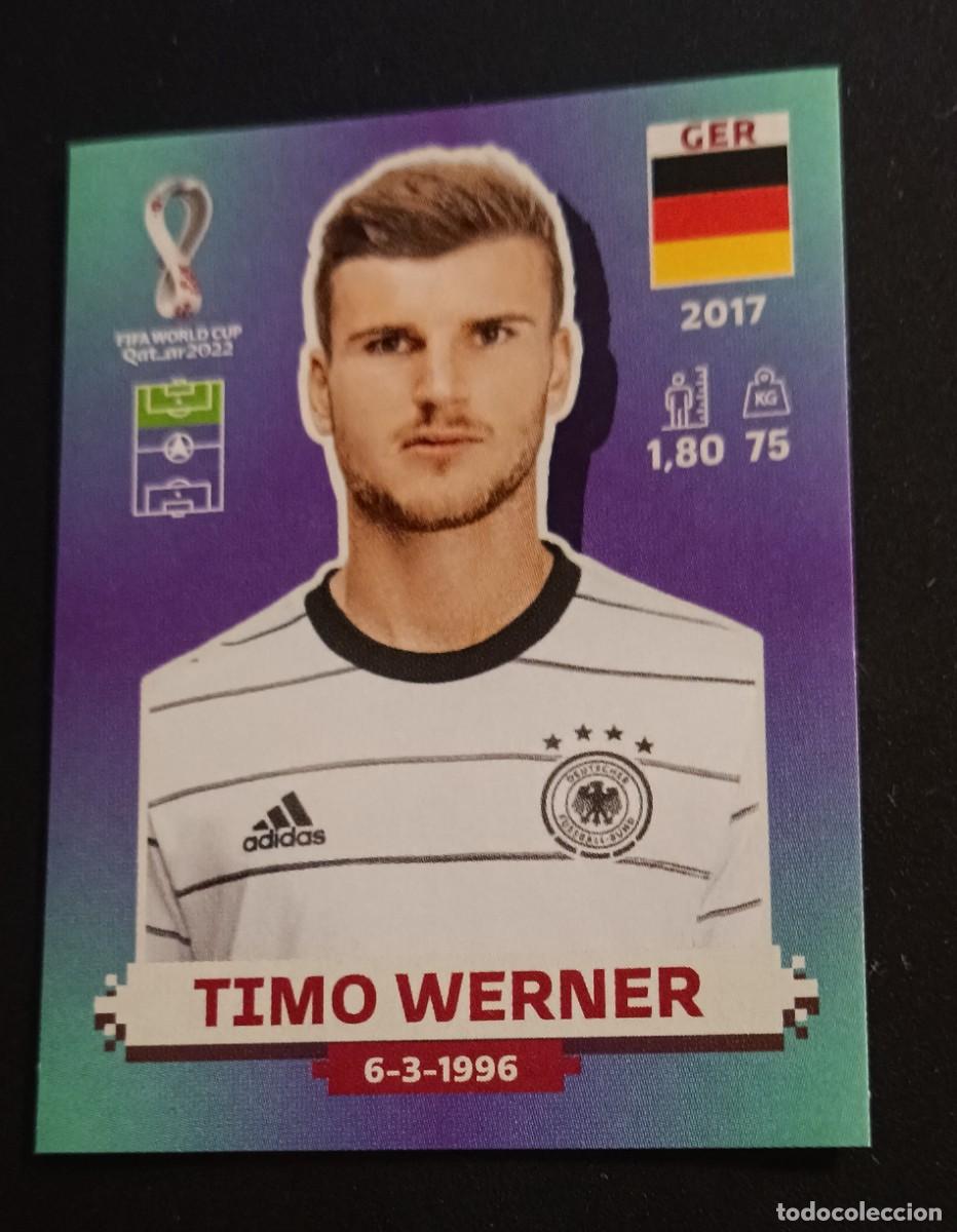 Cromos de f&uacute;tbol: GER20 TIMO WERNER ALEMANIA GER 20 STICKER PANINI MUNDIAL 2022 WORLD CUP QATAR COPA MUNDO
