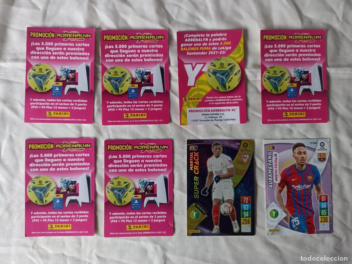 Cromos de F&uacute;tbol: Lote 6 cartas informativas y 2 cromos Liga Santander 2021-2022 Adrenalyn XL