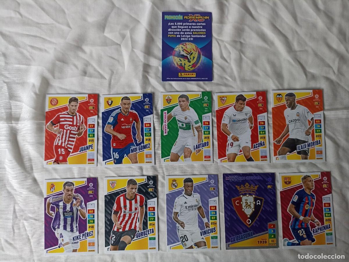 Cromos de F&uacute;tbol: Lote 10 cromos f&uacute;tbol Liga Santander 2022-2023 Adrenalyn XL (A)