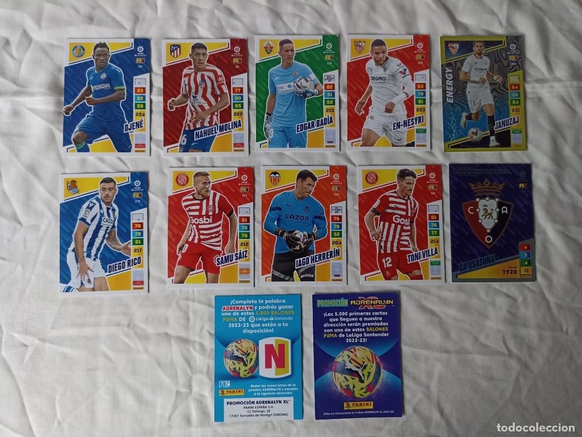 Cromos de F&uacute;tbol: Lote 10 cromos f&uacute;tbol Liga Santander 2022-2023 Adrenalyn XL (C)