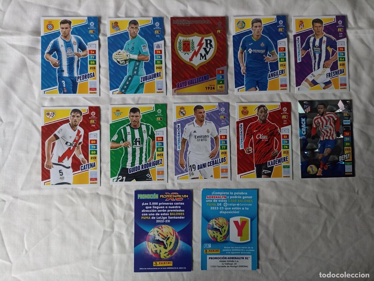 Cromos de F&uacute;tbol: Lote 10 cromos f&uacute;tbol Liga Santander 2022-2023 Adrenalyn XL (E)