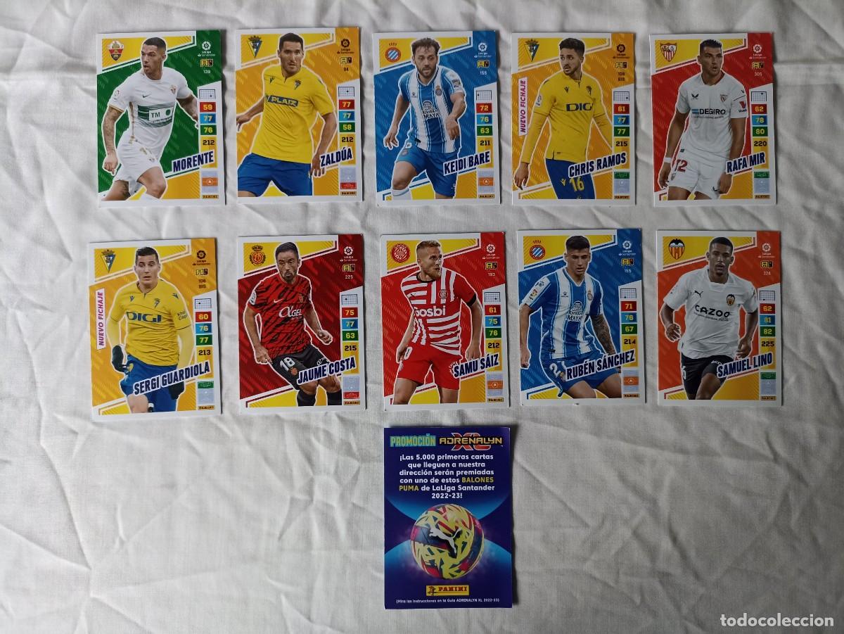 Cromos de F&uacute;tbol: Lote 10 cromos f&uacute;tbol Liga Santander 2022-2023 Adrenalyn XL (F)