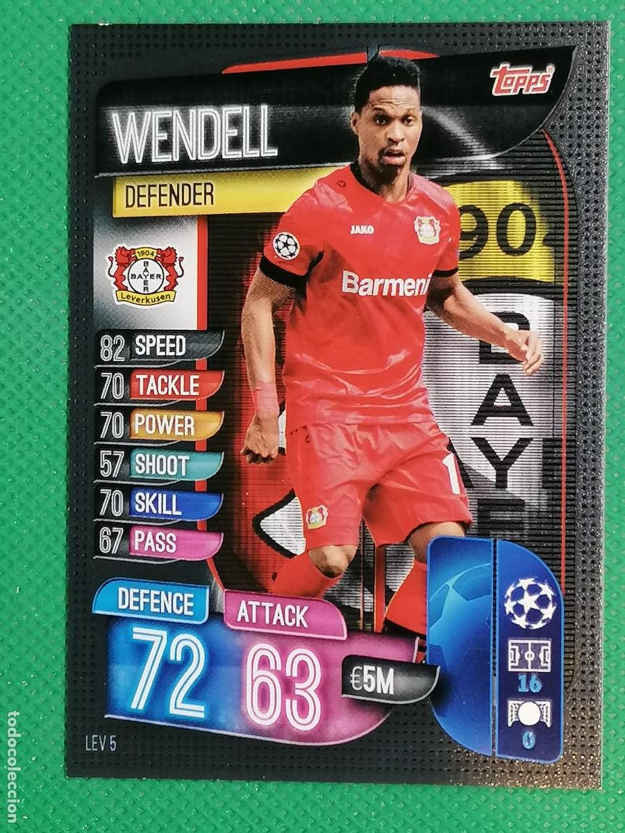 Cromos de F&uacute;tbol: LEV5 LEV 5 WENDELL LEVERKUSEN ⚽ TOPPS MATCH ATTAX CHAMPIONS 19 20 2019 2020 ⚽
