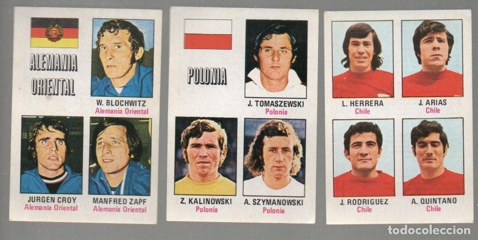 Cromos de F&uacute;tbol: TRES CROMOS DE FUTBOL MUNICH 74 DE FHER, N&ordm;S. 48 - 51 Y 55, SIN PEGAR.