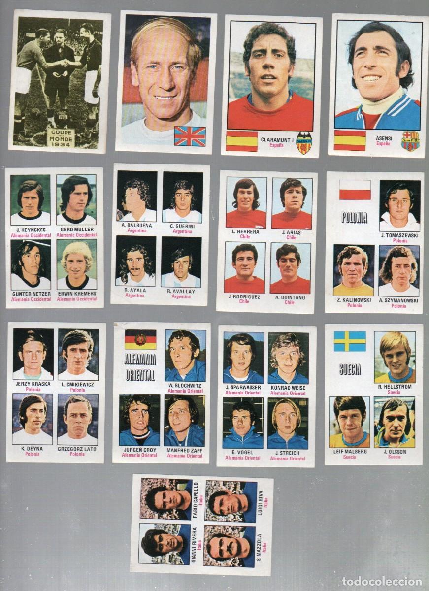 Fu&szlig;ball-Sticker: 13 CROMOS DE FUTBOL MUNICH 74 DE FHER, N&ordm;S. 2-11 (BOBBY CHARLTON)-