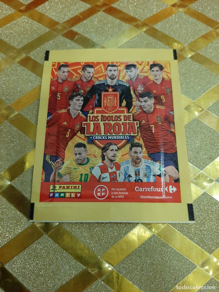 Cromos de f&uacute;tbol: SOBRE DE CROMO DE FUTBOL SIN ABRIR LOS IDOLOS DE LA ROJA CARREFOUR PANINI !