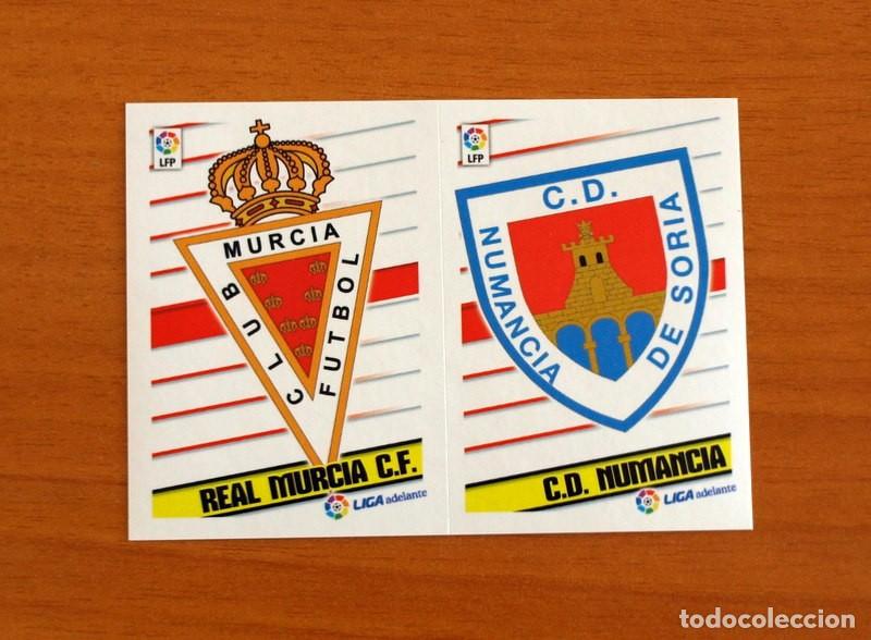 Cromos de F&uacute;tbol: Escudos, Escudo - Real Murcia-Numancia N&ordm; 8 - Liga 2013-2014, 13-14 - Ediciones Este - Nunca pegado