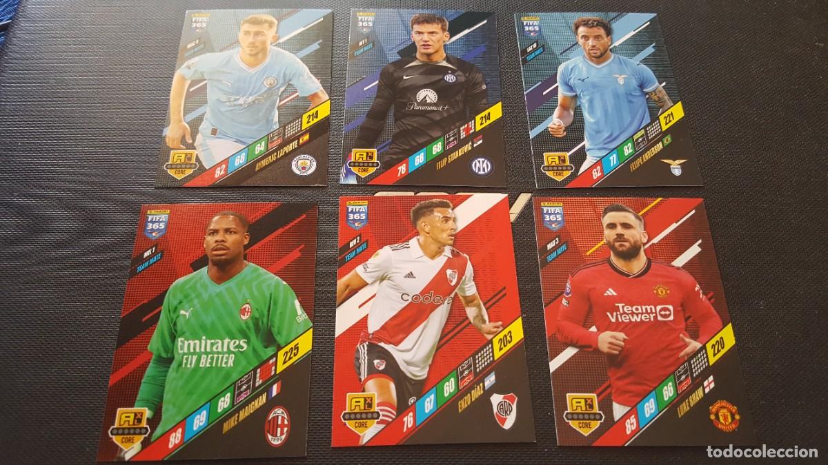 Cromos de F&uacute;tbol: LOTE PANINI ADRENALYN FIFA 365 2024. 6 CROMOS BASICOS