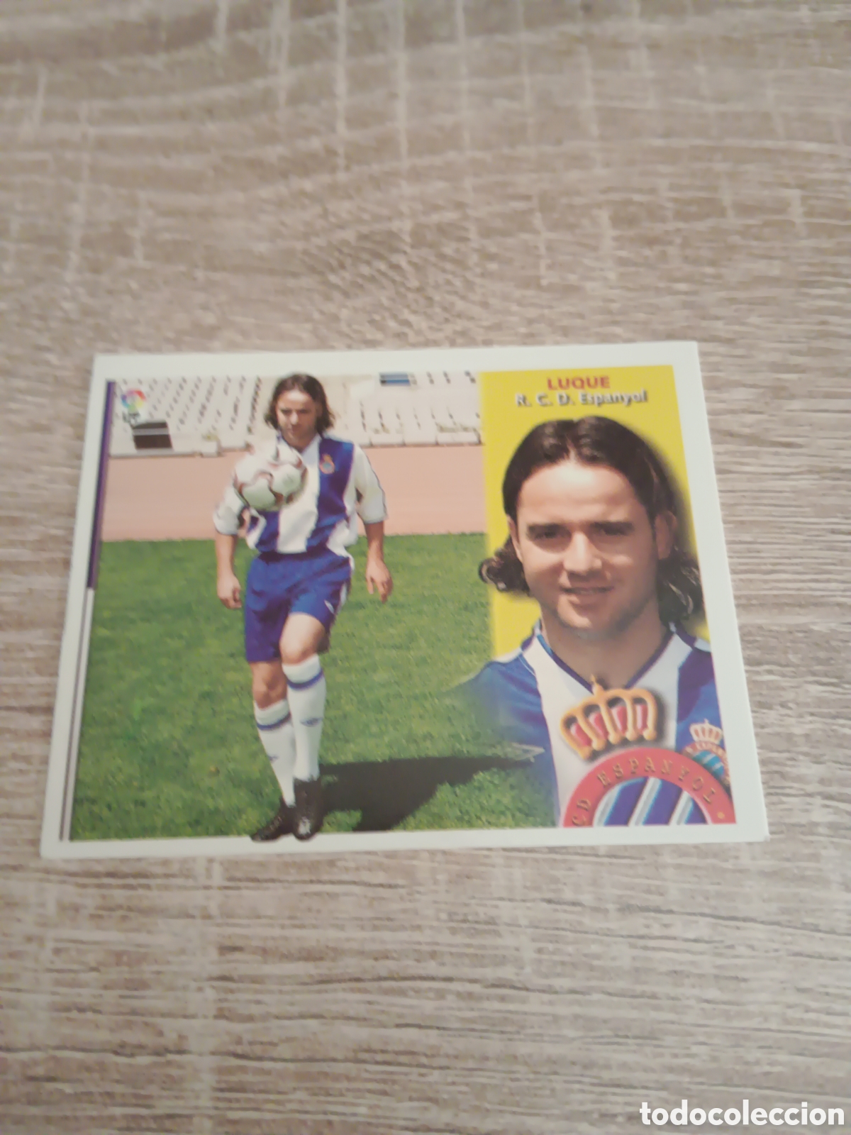 Fu&szlig;ball-Sticker: Luque coloca Espanyol liga 2002 2003 02 03 ediciones este