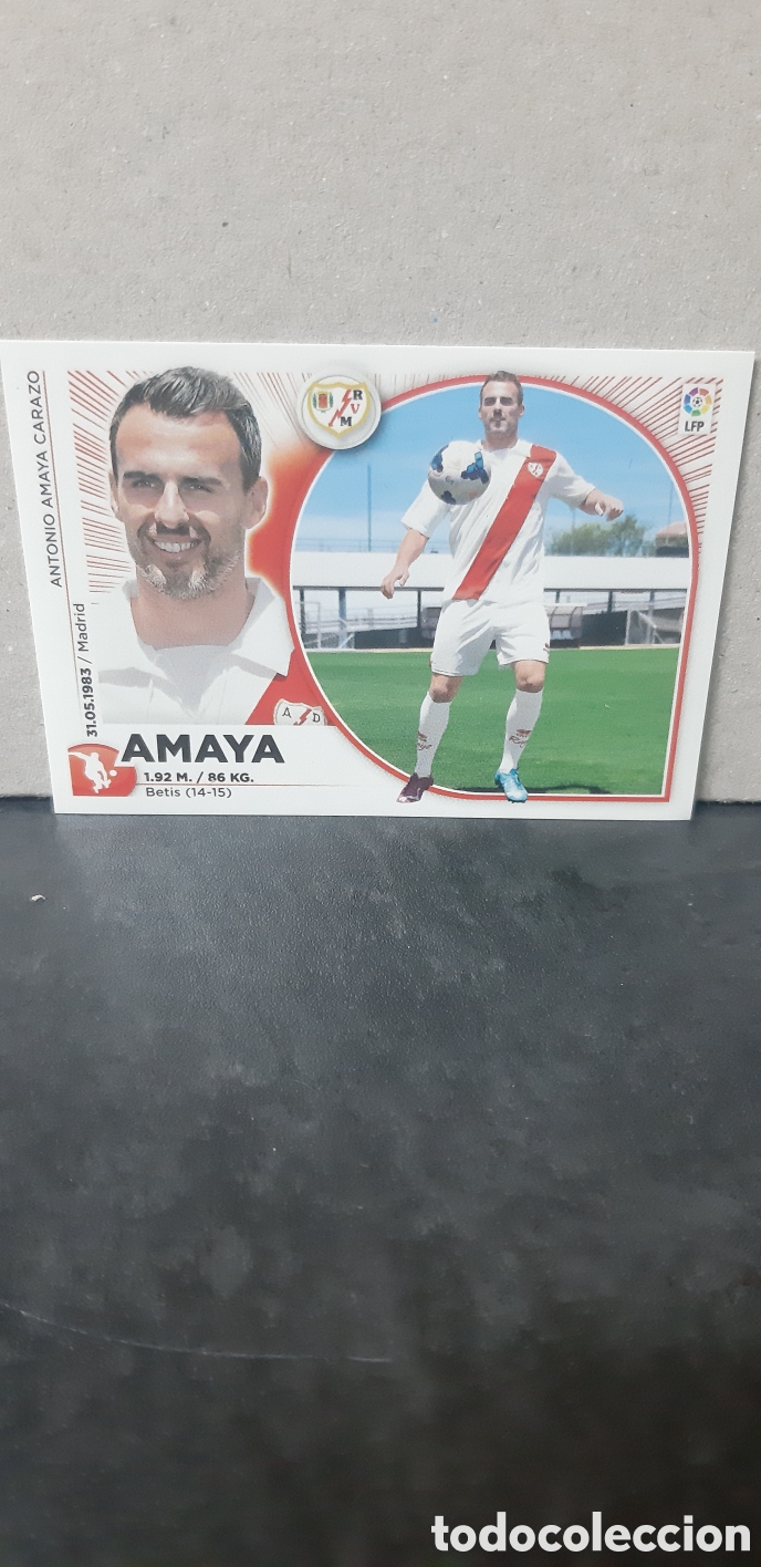 Cromos de F&uacute;tbol: LIGA ESTE PANINI 2014 2015 RAYO VALLECANO N&ordm;6 AMAYA &rdquo;NUEVO DE SOBRE&rdquo; FUTBOL LIGA 14 15