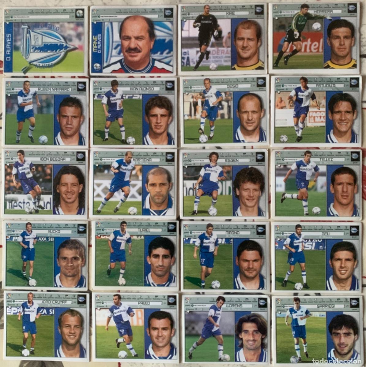 Fu&szlig;ball-Sticker: Liga Este 2001/02.D.Alaves.Lote de 20 cromos diferentes.