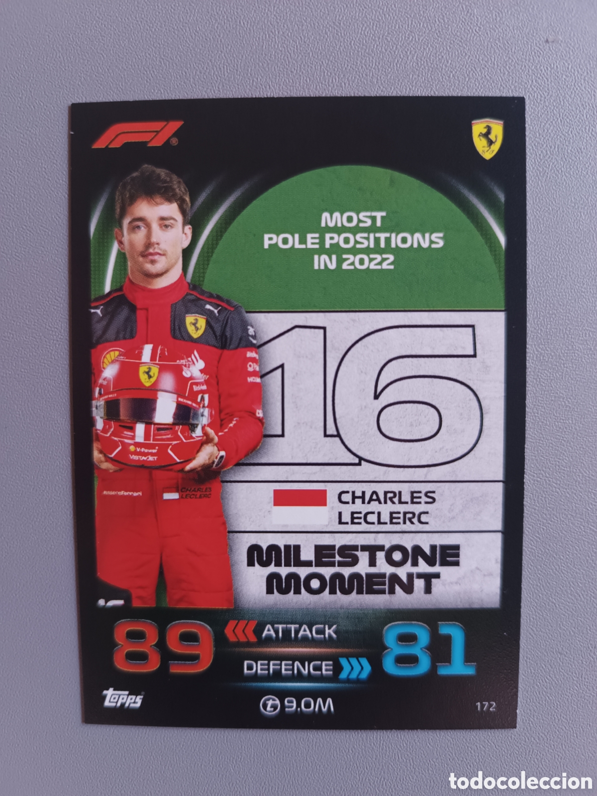 Fu&szlig;ball-Sticker: Charles Leclerc 172 Milestone Moment - Turbo Attax Topps 2023