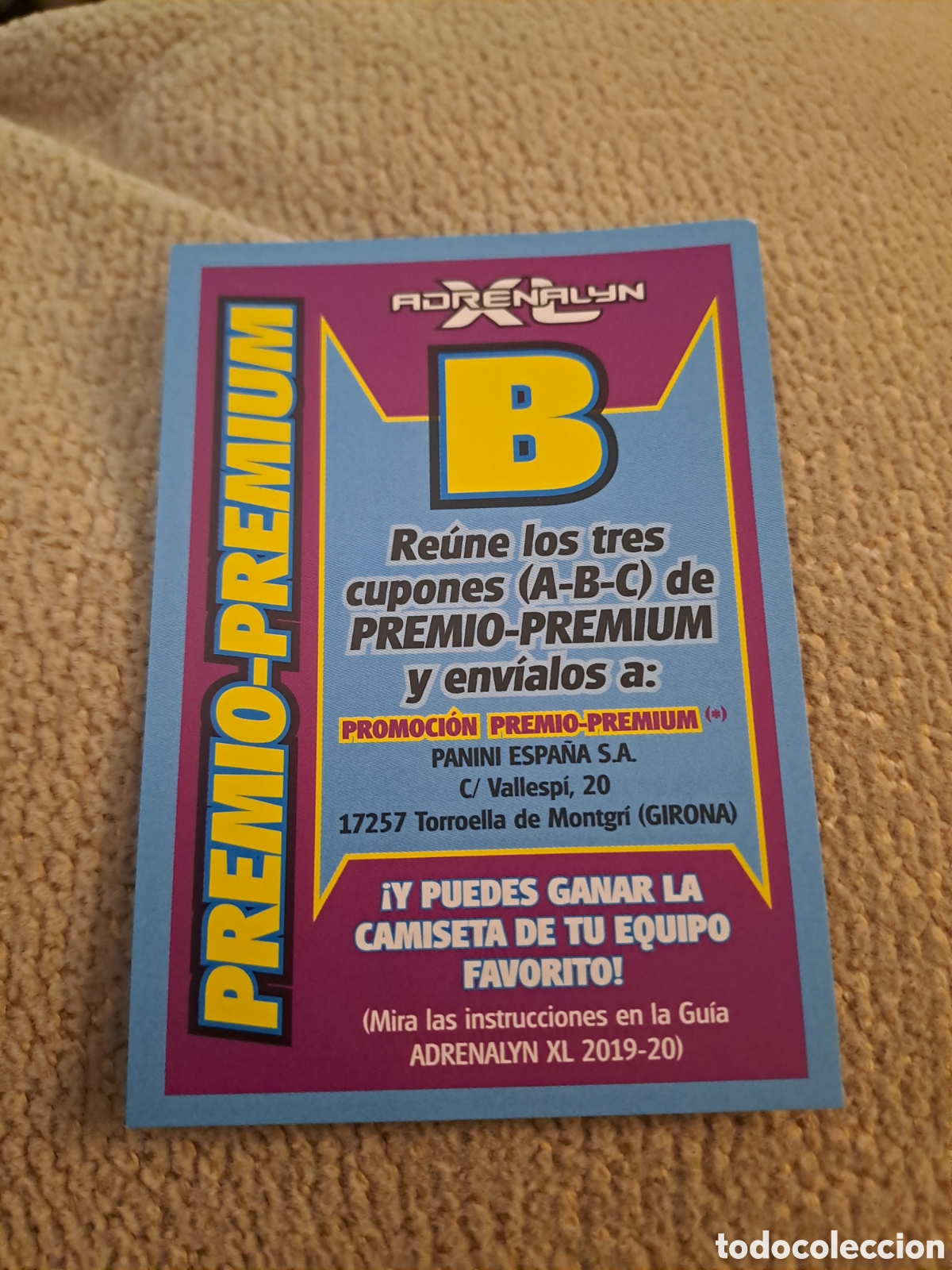 Cromos de f&uacute;tbol: FICHA - LETRA - B - ADRENALYN 19 20 - PANINI 2019 20 - CROMO - EDICION LIMITADA -PREMIO PREMIUM