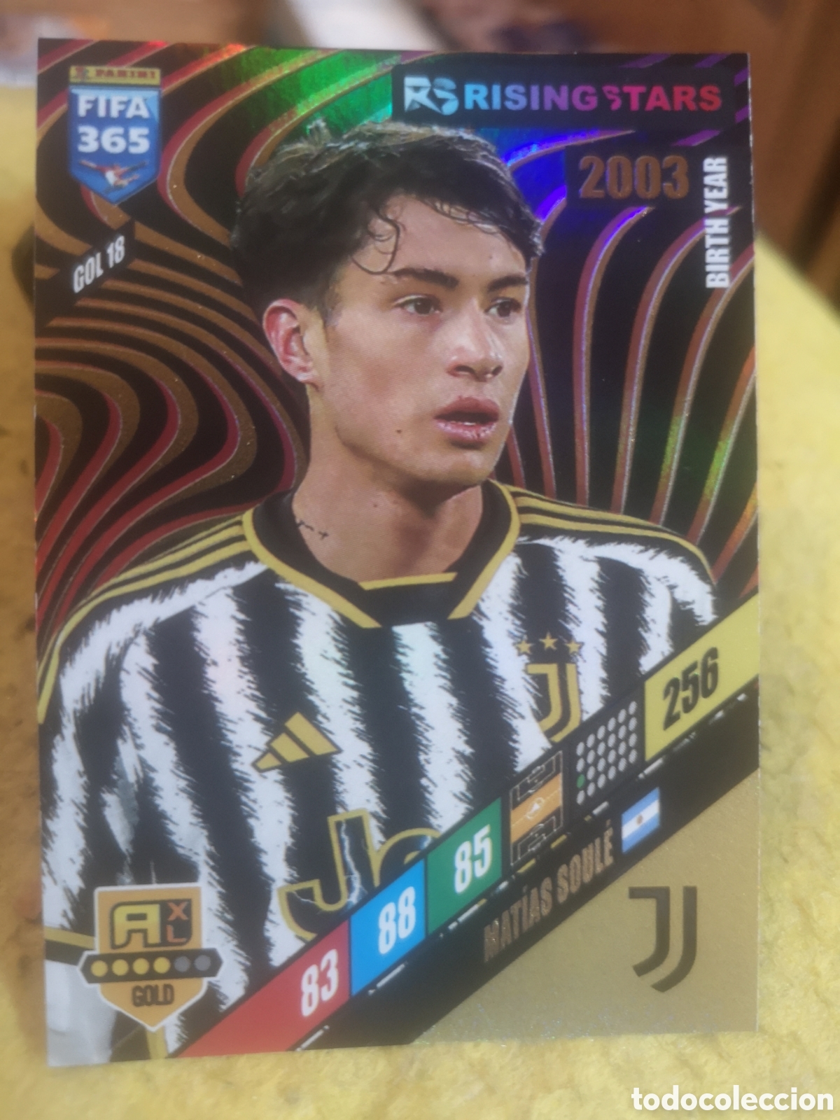 Cromos de f&uacute;tbol: ADRENALYN FIFA 365 2024 RISING STARS MATIAS SOULE - GOL 18 - JUVENTUS