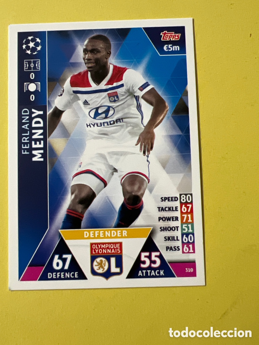 Cromos de Futebol: C7435. MATCH ATTAX 2018 2019 18 19 CHAMPIONS OLYMPIQUE LYONNAIS FERLAND MENDY 310
