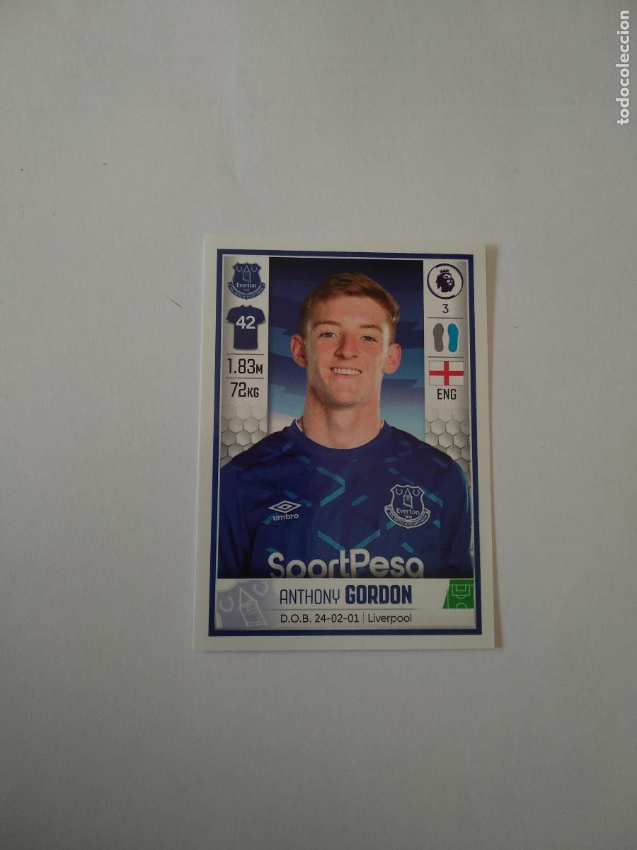 Cromos de F&uacute;tbol: U18 ANTHONY GORDON ROOKIE EVERTON CROMO PANINI FUTBOL PREMIER LEAGUE 19-20 LIGA INGLATERRA 2019-2020