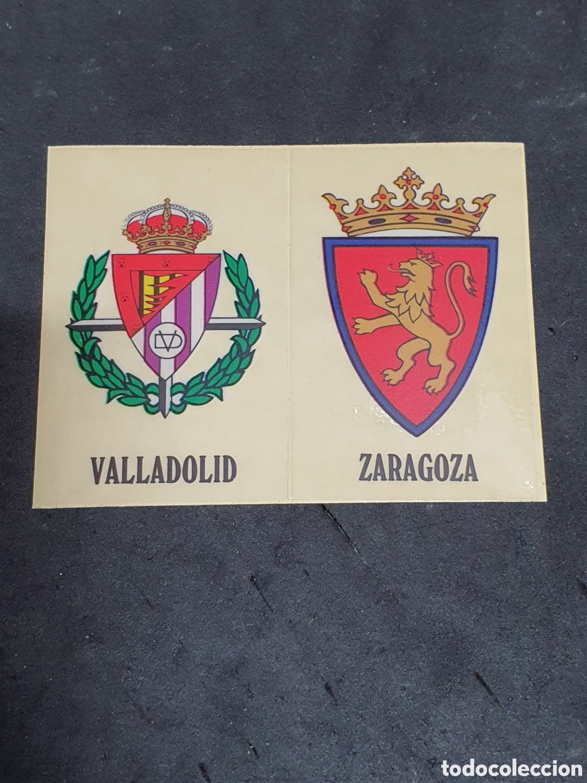 Cromos de f&uacute;tbol: Escudos Valladolid y Zaragoza F&Uacute;TBOL '90