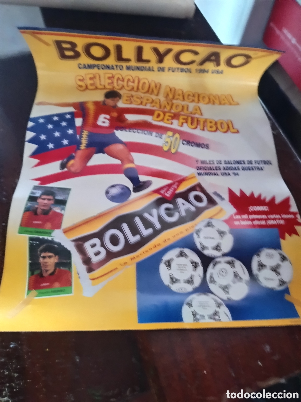 Football Stickers: BOLLYCAO USA 94 - POSTER PUBLICITARIO + 4 CROMOS NUEVOS SIN PEGAR