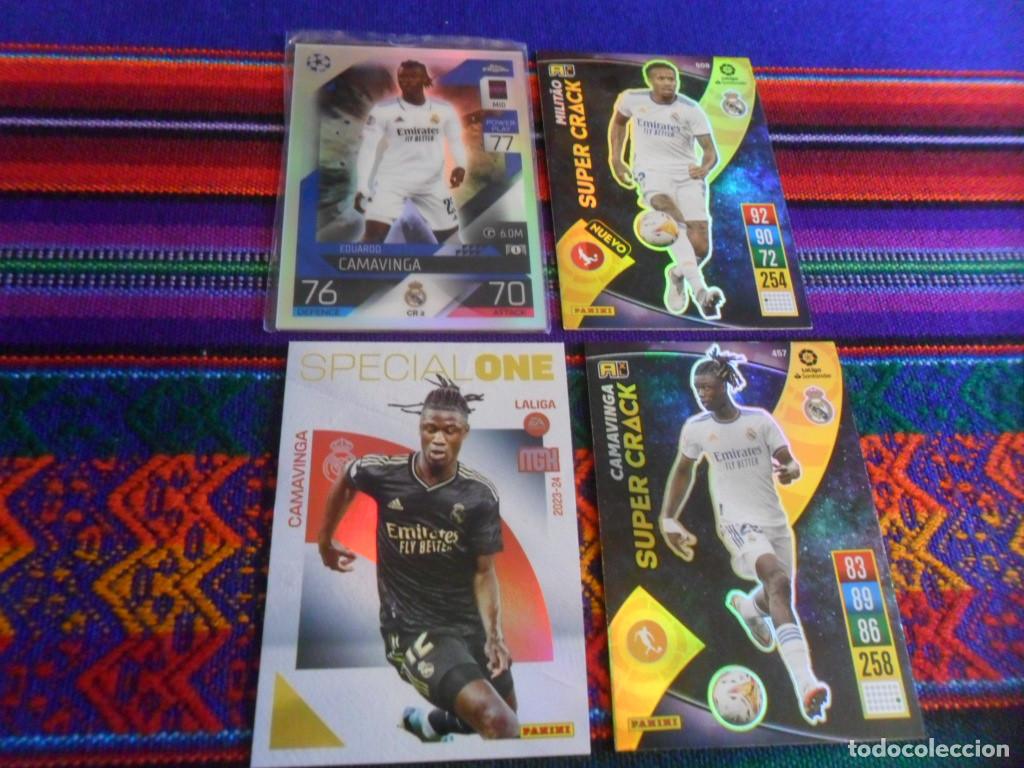 Football Stickers: CROMO CAMAVINGA ADRENALYN 2020 21 SUPER CRACK, MGK SPECIAL ONE 2023 24, TOPPS MATCH ATTAX CR2 REGALO
