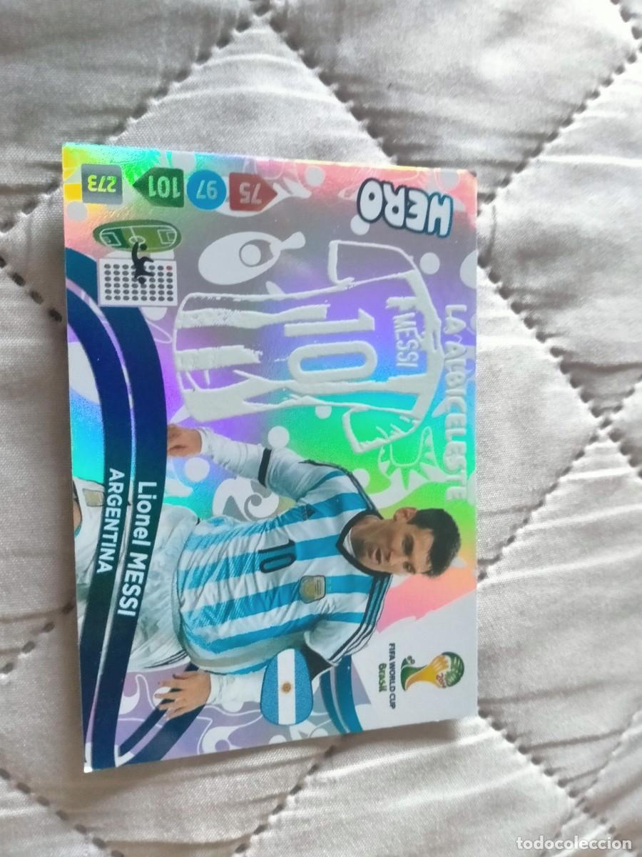 Cromos de f&uacute;tbol: cromo de messi brasil 2014 - Foto 1