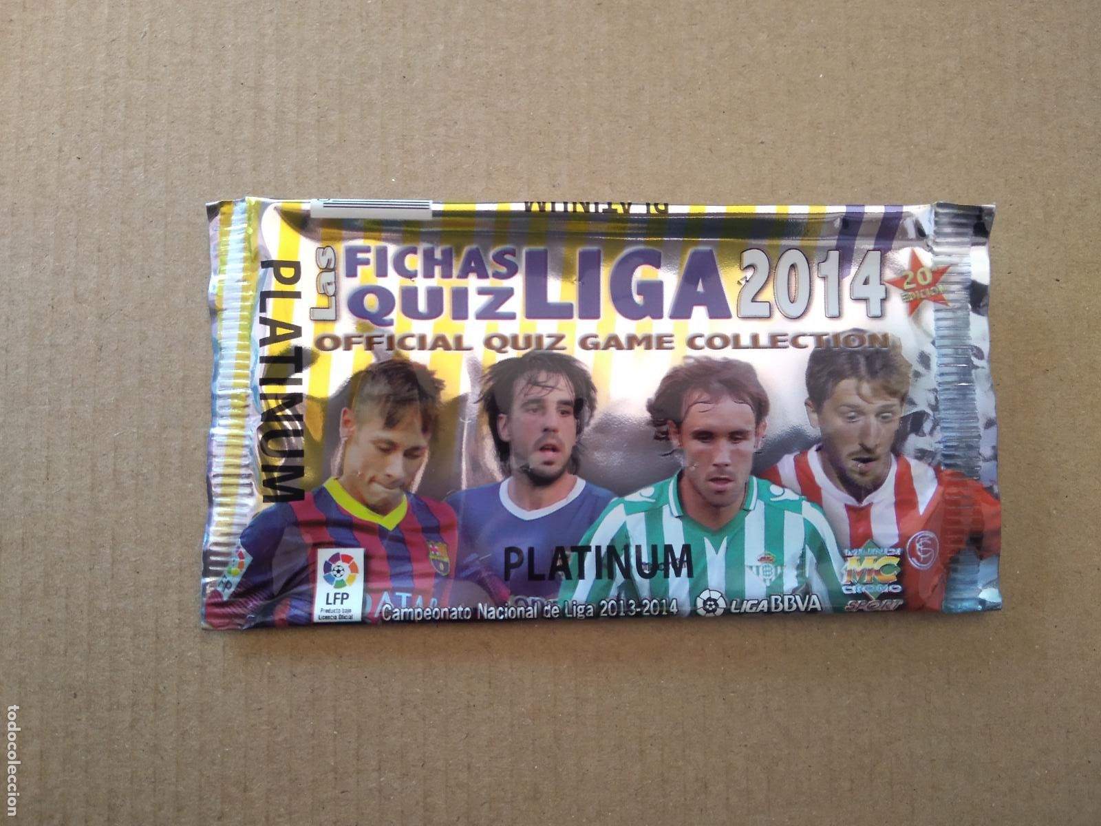 Cromos de F&uacute;tbol: SOBRE VACIO CROMO FICHAS LIGA 13-14 MUNDICROMO 2013-2014 PLATINUM NEYMAR BE&Ntilde;AT VERDU MARIN