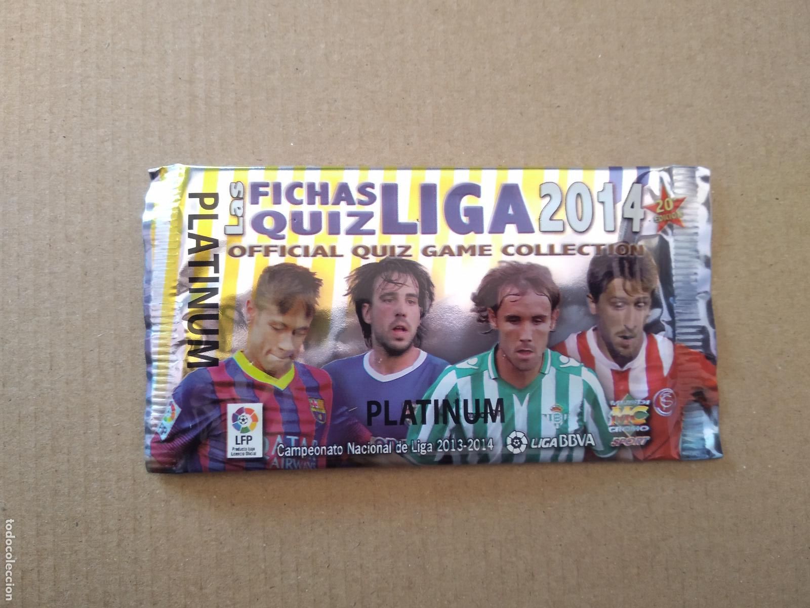Cromos de F&uacute;tbol: SOBRE VACIO CROMO FICHAS LIGA 13-14 MUNDICROMO 2013-2014 PLATINUM NEYMAR BE&Ntilde;AT VERDU MARIN