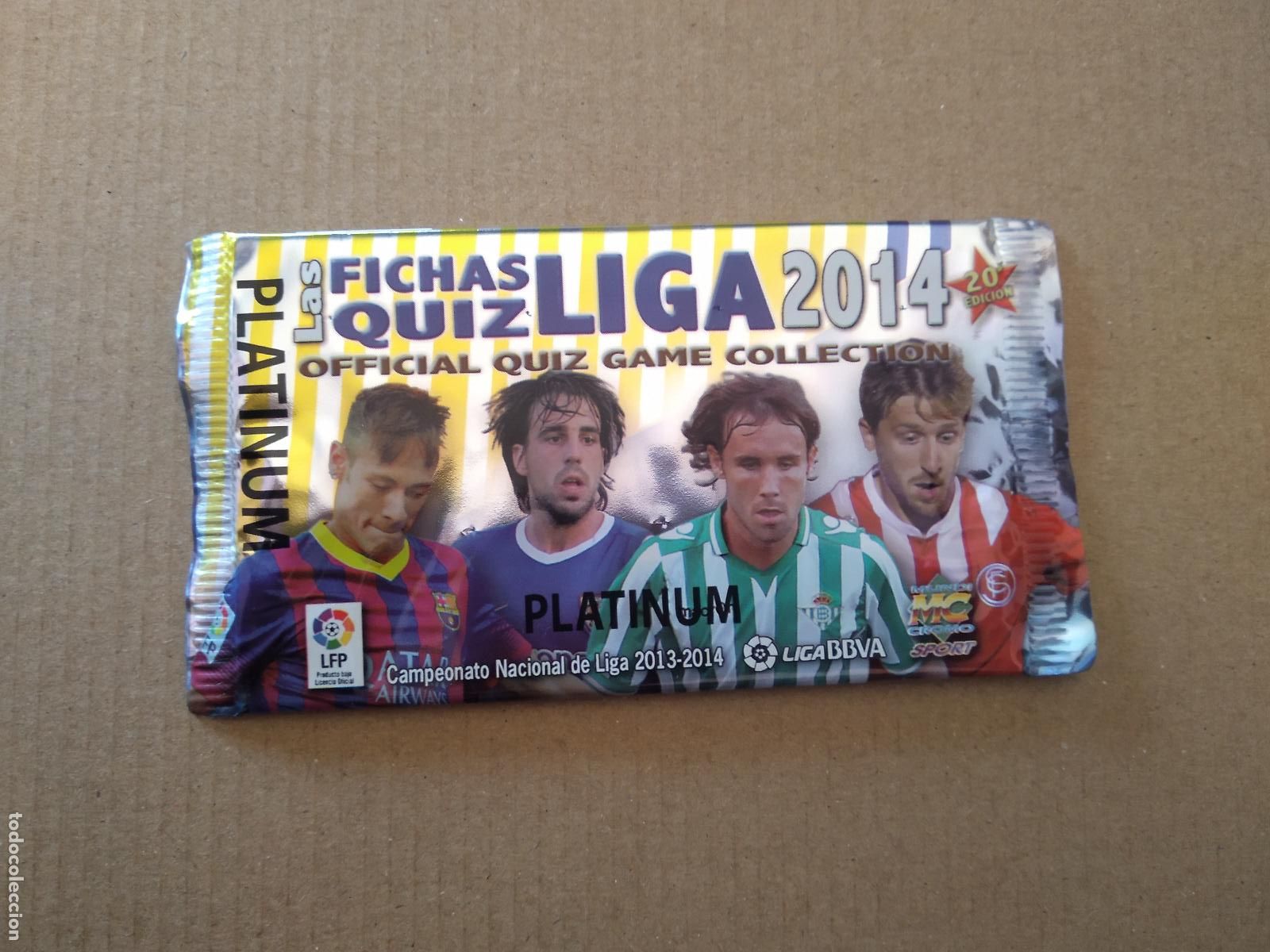 Cromos de F&uacute;tbol: SOBRE VACIO CROMO FICHAS LIGA 13-14 MUNDICROMO 2013-2014 PLATINUM NEYMAR BE&Ntilde;AT VERDU MARIN