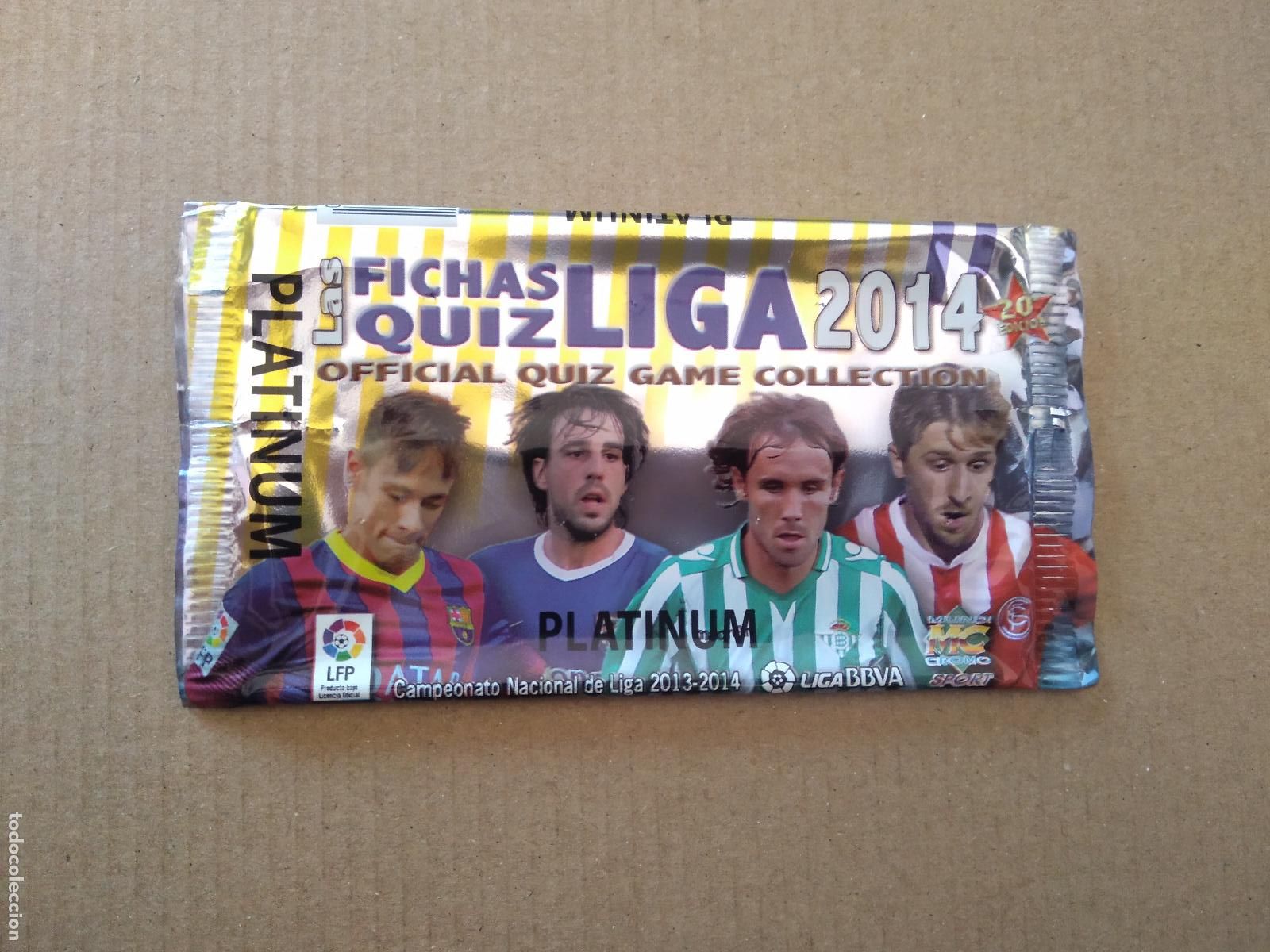 Cromos de F&uacute;tbol: SOBRE VACIO CROMO FICHAS LIGA 13-14 MUNDICROMO 2013-2014 PLATINUM NEYMAR BE&Ntilde;AT VERDU MARIN