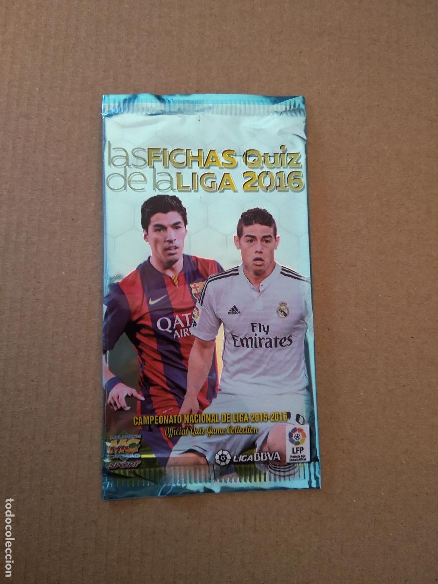 Cromos de f&uacute;tbol: SOBRE VACIO CROMO FICHAS 15-16 MUNDICROMO 2015-2016 LUIS SUAREZ JAMES RODRIGUEZ PRECIO 0,5&euro;