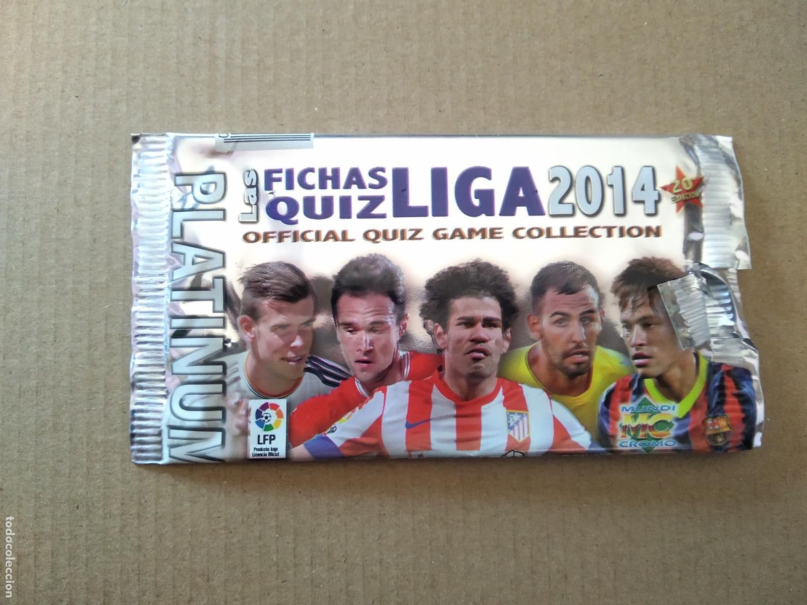 Cromos de F&uacute;tbol: SOBRE VACIO CROMO FICHAS 13-14 MUNDICROMO 2013-2014 BALE KIKE GARCIA COSTA NAUZET NEYMAR PLATINUM