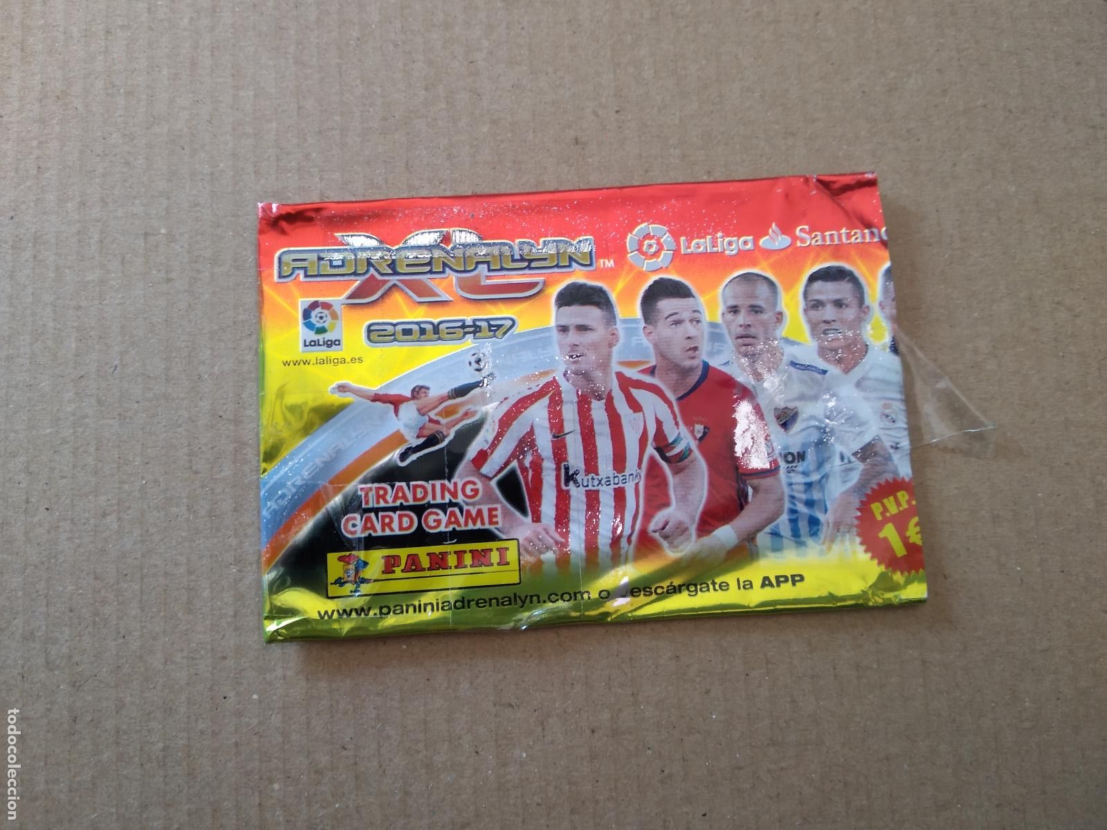 Cromos de F&uacute;tbol: SOBRE VACIO CROMO ADRENALYN 16-17 2016-2017 ADURIZ SERGIO LEON SANDRO CRISTIANO RONALDO BAPTISTAO