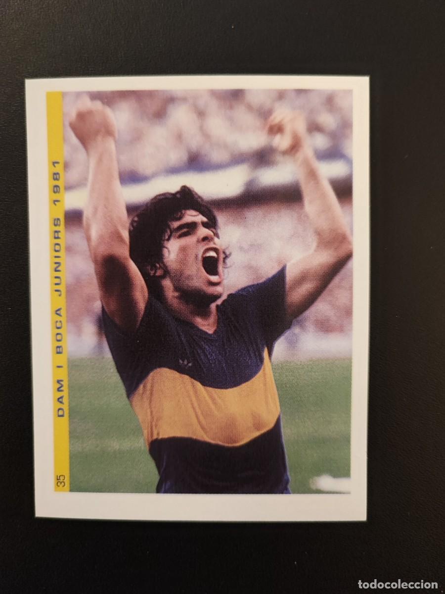 Cromos de F&uacute;tbol: 35 CROMO PEGATINA BOCA JUNIORS 1981 &Aacute;LBUM MARADONA MEJOR JUGADOR DEL SIGLO FIGO NUEVO DIFICIL
