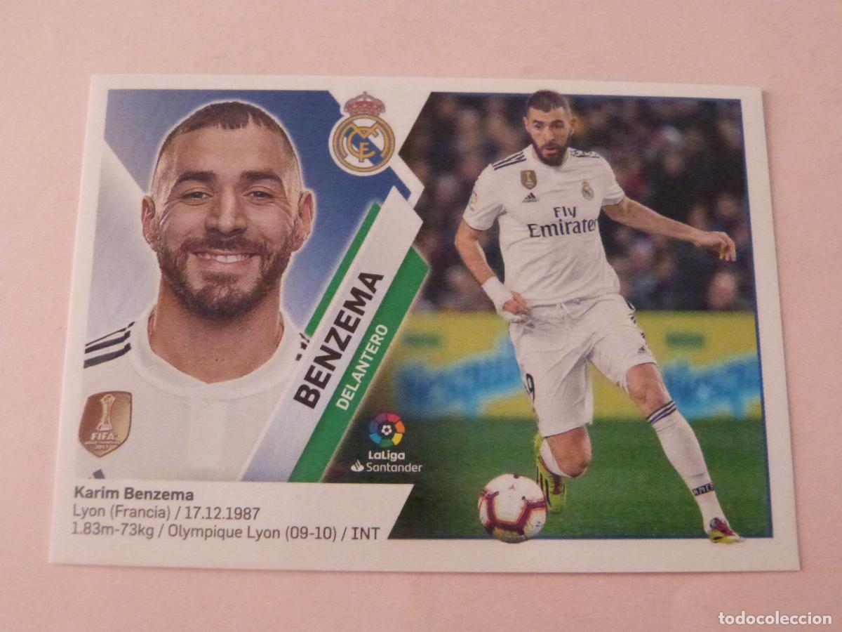 Cromos de f&uacute;tbol: CROMO DE FUTBOL BENZEMA DEL REAL MADRID C.F. SIN PEGAR N&ordm; 15 LIGA ESTE 2019-2020/19-20