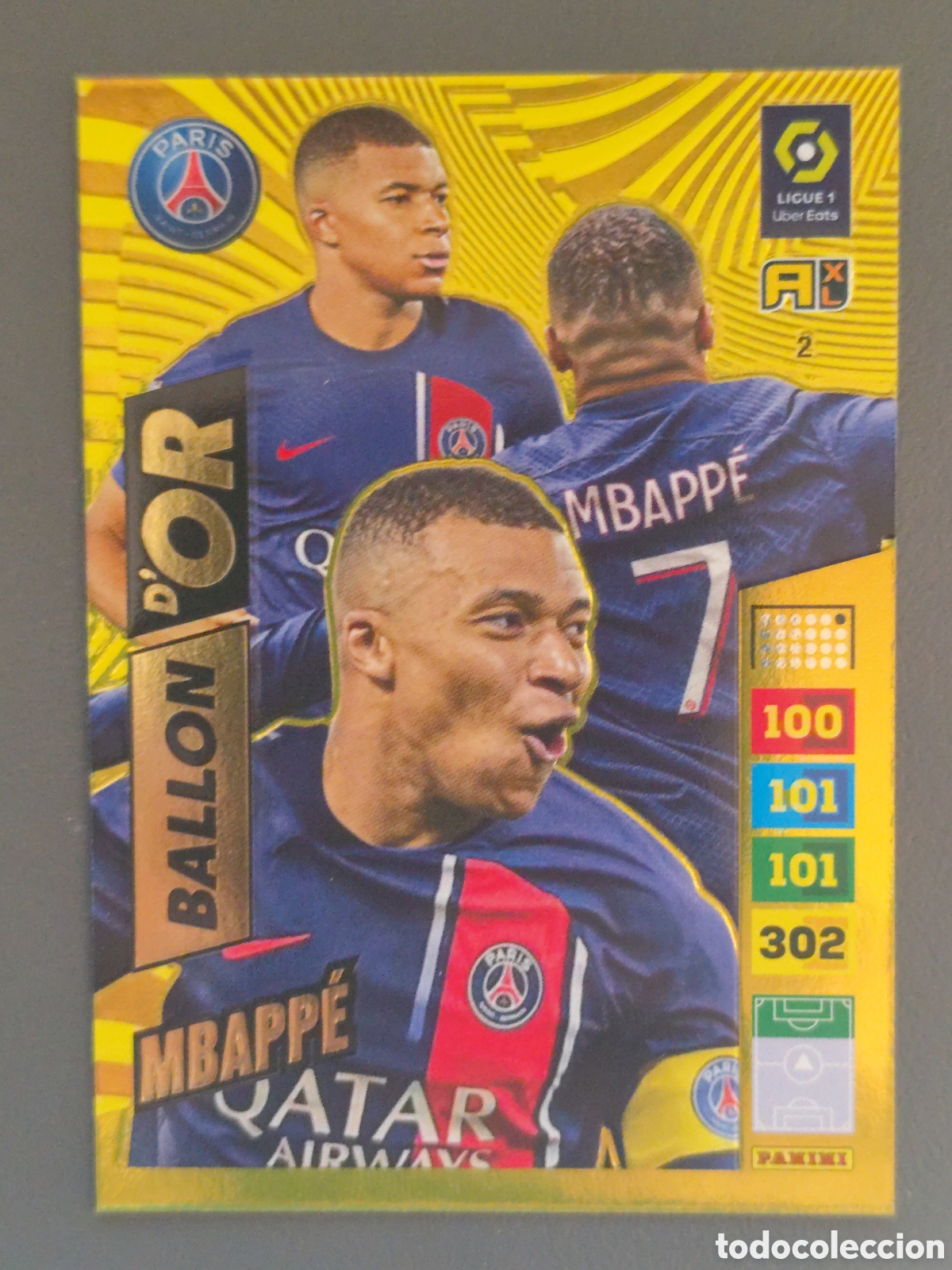 Cromos de F&uacute;tbol: Panini Adrenalyn Ligue 1 2023 2024 23 24 MBAPPE Kylian Ballon D&rsquo;OR BALON DE ORO Paris Saint-Germain