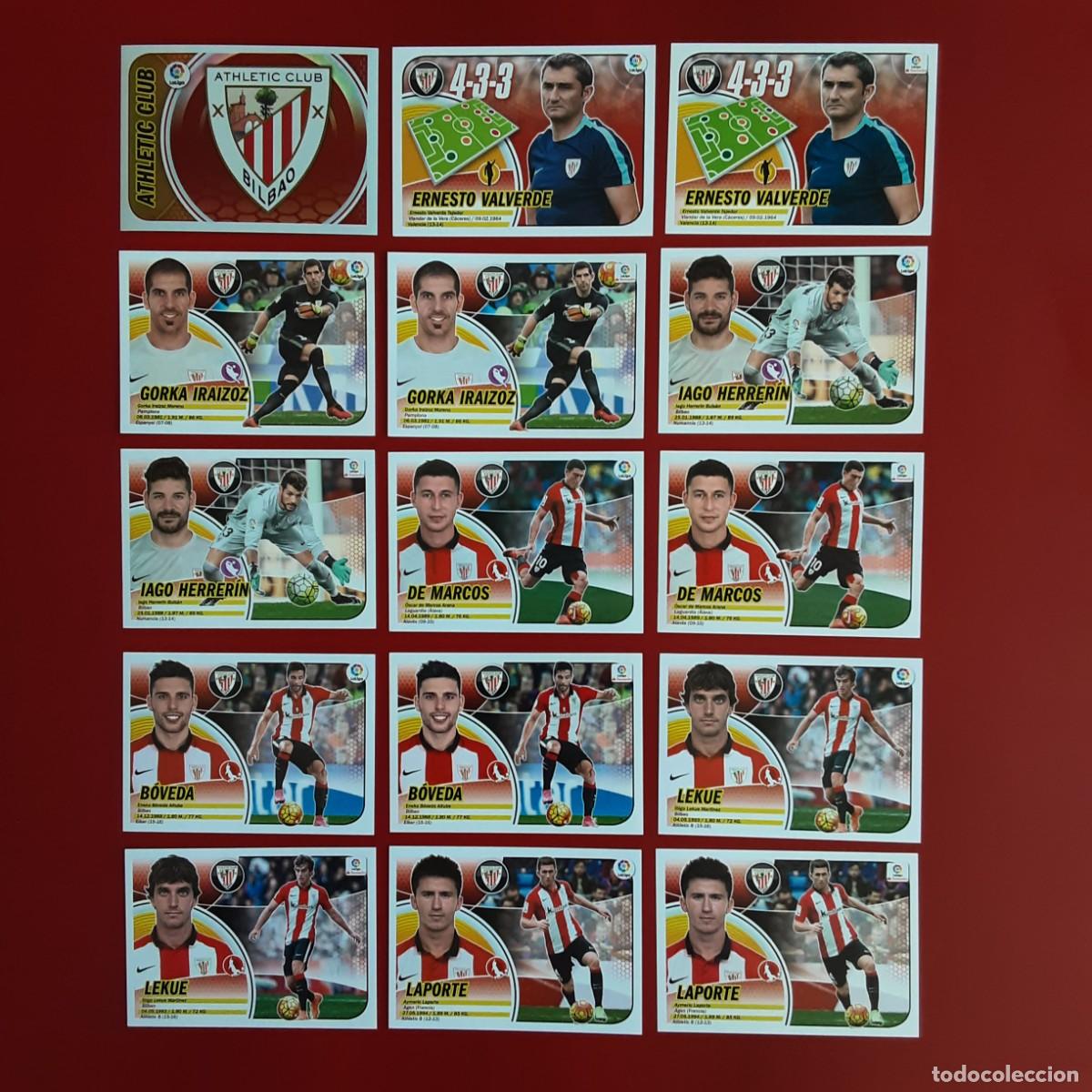 Cromos de f&uacute;tbol: EQUIPO COMPLETO ATH.BILBAO LIGA 2016 2017 COLECCIONES ESTE SIN PEGAR