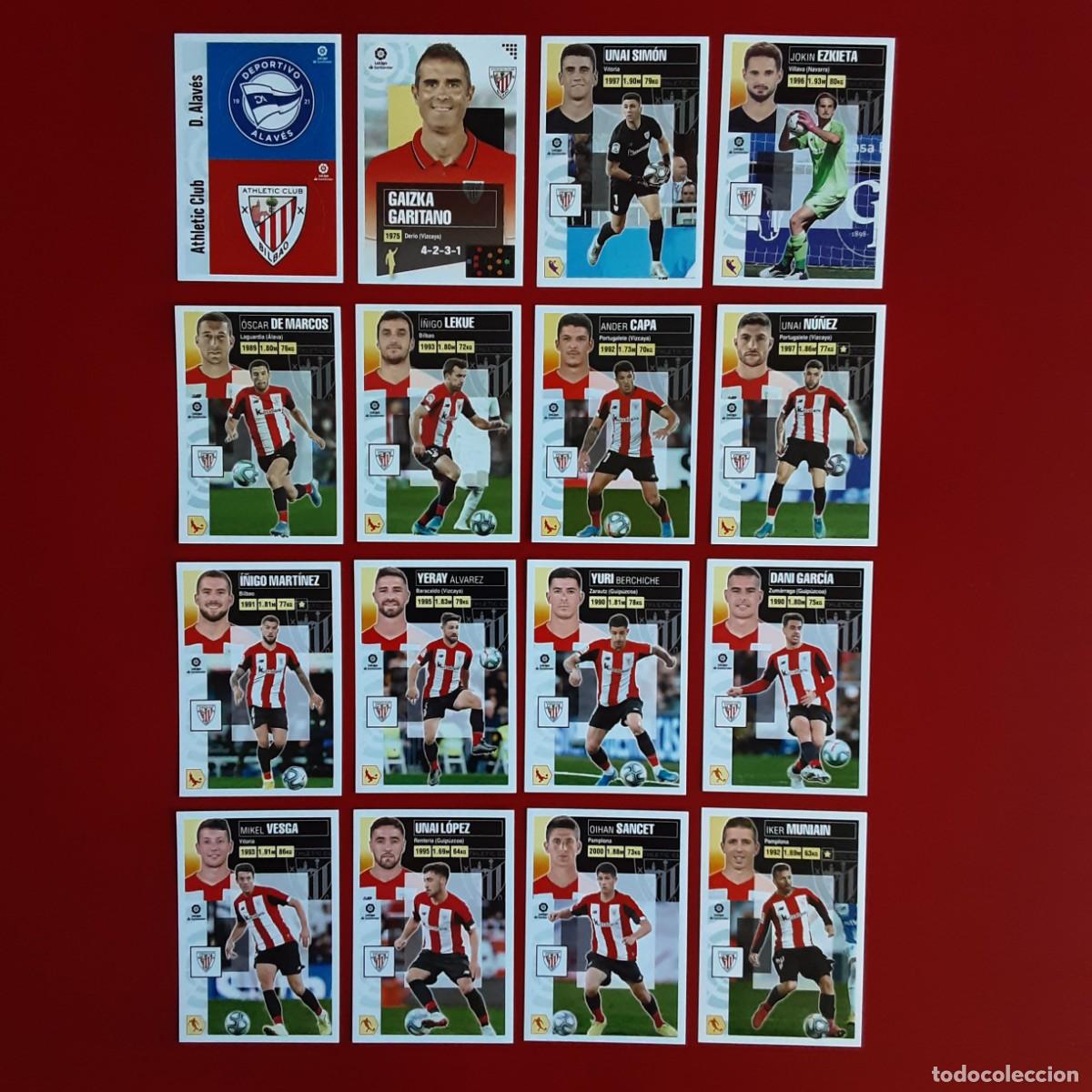 Football Stickers: EQUIPO COMPLETO ATH.BILBAO LIGA 2020 2021 COLECCIONES ESTE SIN PEGAR