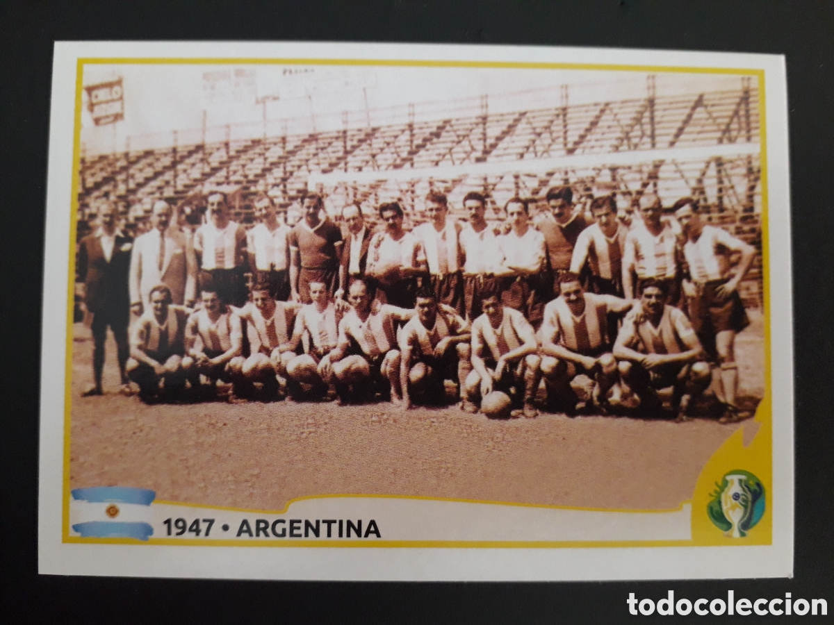 Cartes &agrave; collectionner de Football: EQUIPO ARGENTINA 1947 N&deg; 368 PANINI, COPA AM&Eacute;RICA BRASIL 2019 CONMEBOL PEDIDO M&Iacute;NIMO 3&euro;.