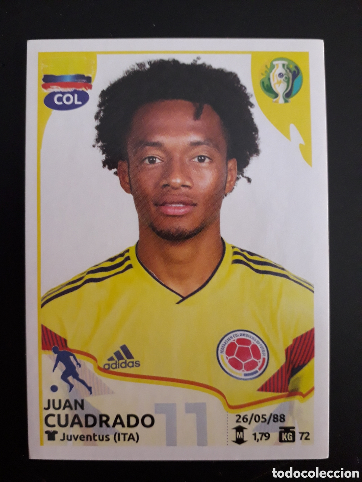 Cartes &agrave; collectionner de Football: CUADRADO COLOMBIA N&deg; 162 PANINI, COPA AM&Eacute;RICA BRASIL 2019 CONMEBOL PEDIDO M&Iacute;NIMO 3&euro;