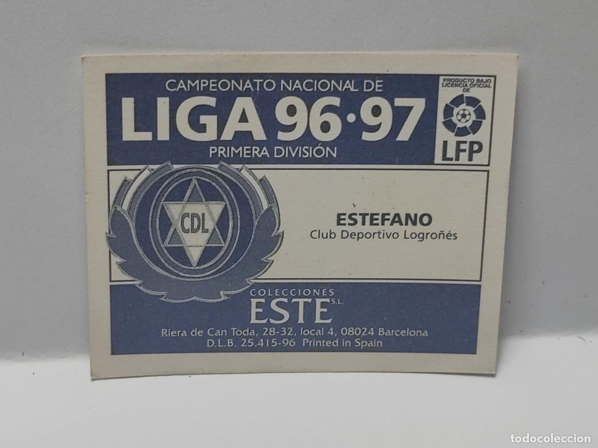 Cromos de f&uacute;tbol: Cromo EDICIONES ESTE 1996 1997 96/97 - LOGRO&Ntilde;&Eacute;S - ESTEFANO - no pegado - Foto 2