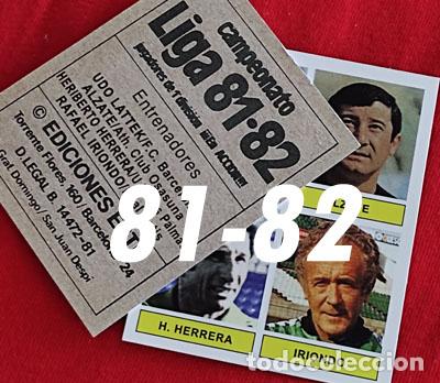 Cromos de f&uacute;tbol: H. Herrera/ Iriondo Entrenadores custom 81-82