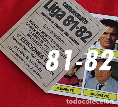 Cromos de f&uacute;tbol: M. Mestre/ Osman Entrenadores custom 81-82