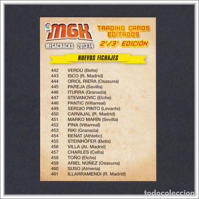 Cromos de f&uacute;tbol: MEGACRACKS 2013 2014 13 14 PANINI INDICE 2&ordf; 3&ordf; EDICI&Oacute;N NUEVOS FICHAJES 2 3 LIGA MEGA CRACKS MGK