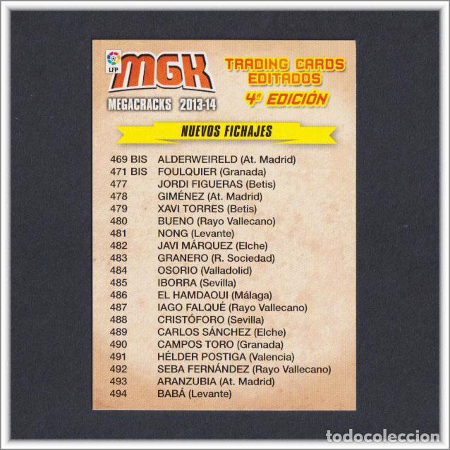 Football Stickers: MEGACRACKS 2013 2014 13 14 PANINI INDICE CUARTA 4 - 4&ordf; EDICI&Oacute;N NUEVOS FICHAJES ALBUM LIGA CARD MGK
