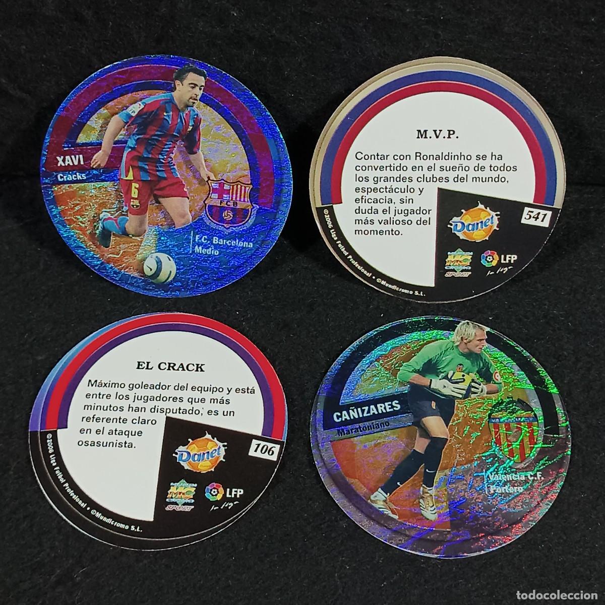 Fu&szlig;ball-Sticker: 4 CROMOS - DANET - 2006 - LIGA DE FUTBOL - CRACKS - XAVI, RONALDINHO, MILOSEVIC Y CA&Ntilde;IZARES / 15
