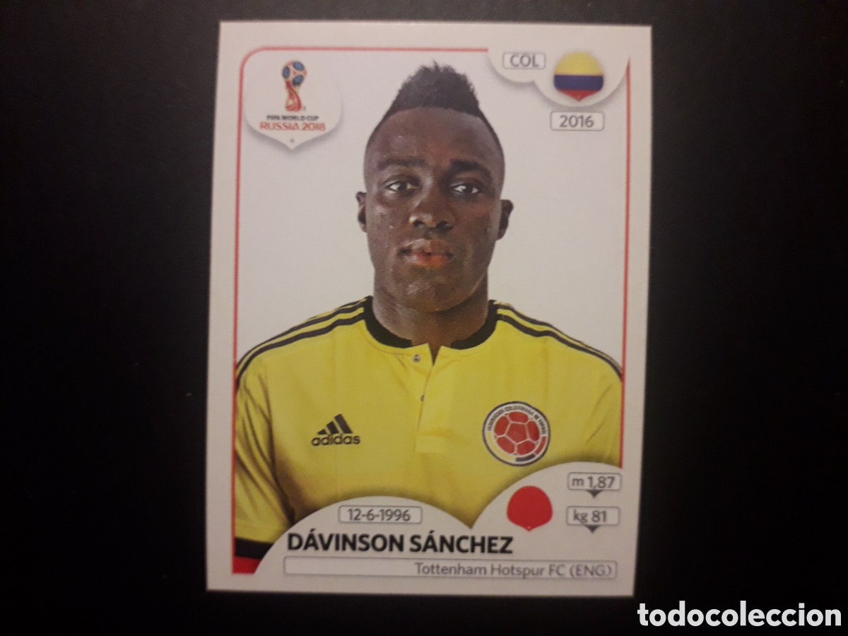 Fu&szlig;ball-Sticker: D&Aacute;VINSON S&Aacute;NCHEZ COLOMBIA MUNDIAL F&Uacute;TBOL RUSIA RUSSIA 2018 N&deg; 638 PANINI SIN PEGAR PEDIDO M&Iacute;NIMO 3&euro;.