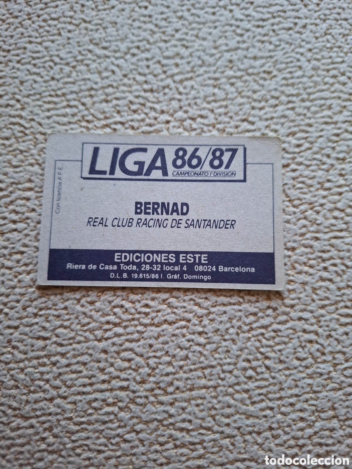 Cromos de f&uacute;tbol: EDICIONES ESTE 86 87 NUEVO BAJA BERNAD RACING SANTANDER - Foto 2