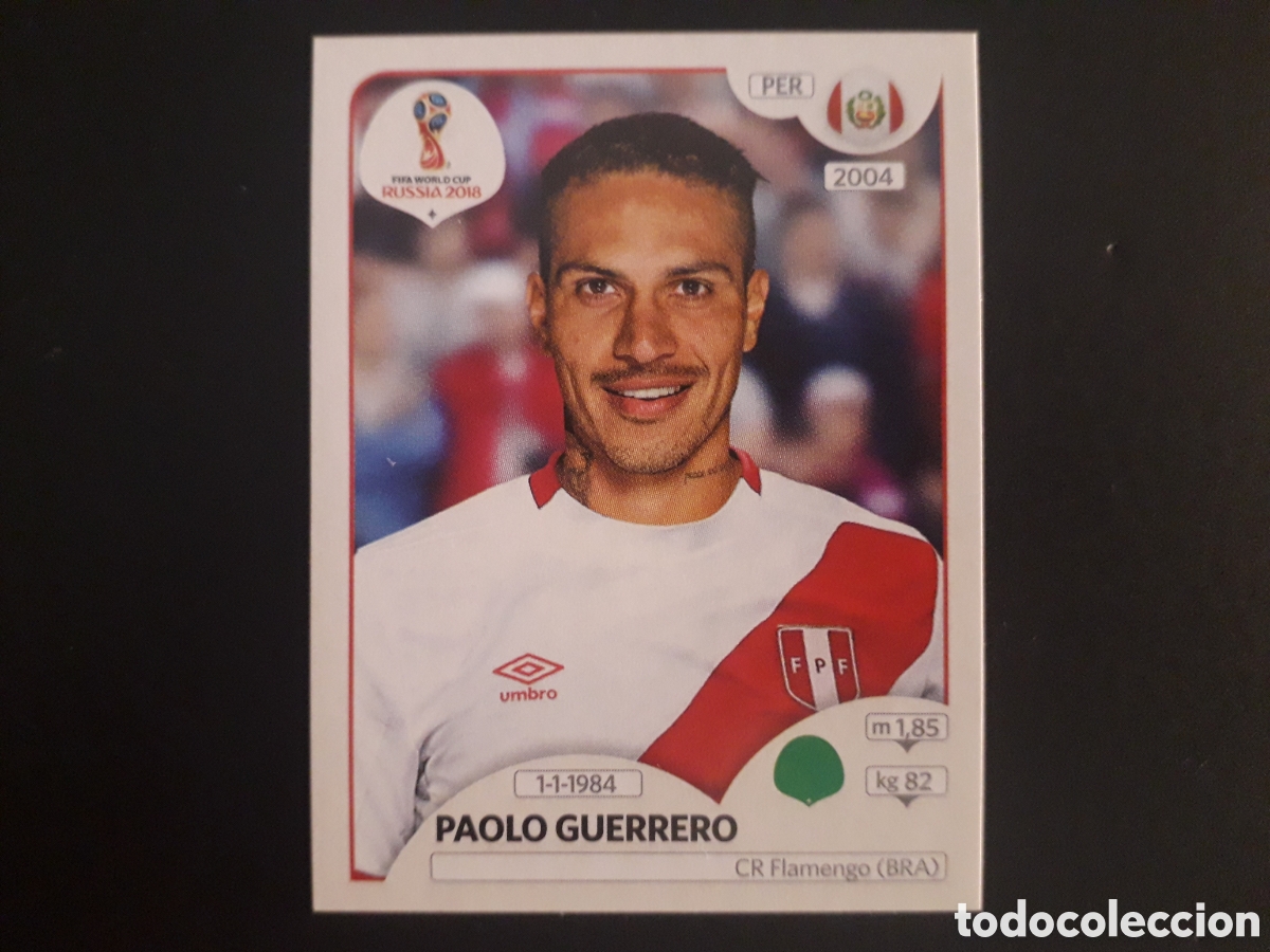 Cartes &agrave; collectionner de Football: PAOLO GUERRERO PER&Uacute; MUNDIAL F&Uacute;TBOL RUSIA RUSSIA 2018 N&deg; 248 PANINI SIN PEGAR PEDIDO M&Iacute;NIMO 3&euro;.