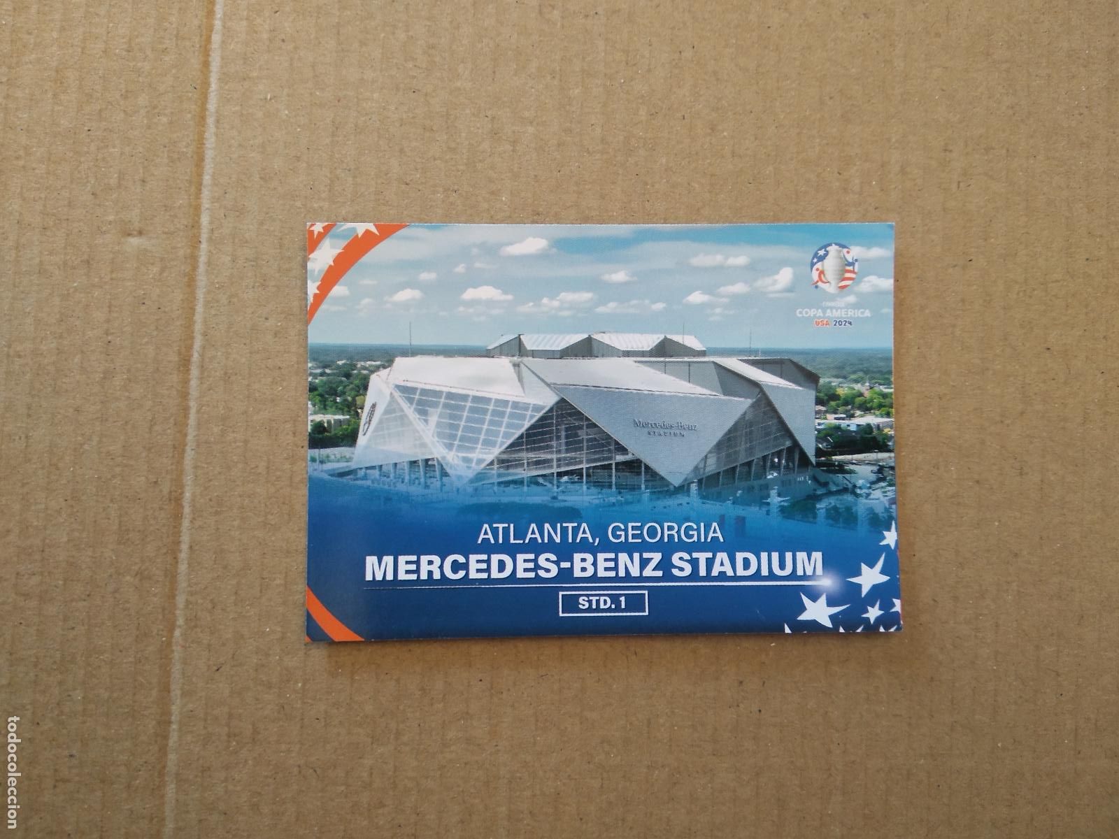 Cromos de f&uacute;tbol: STD 1 MERCEDES-BENZ ESTADIO CROMO TARJETA FUTBOL COPA AMERICA 2024 FLASH EDITION
