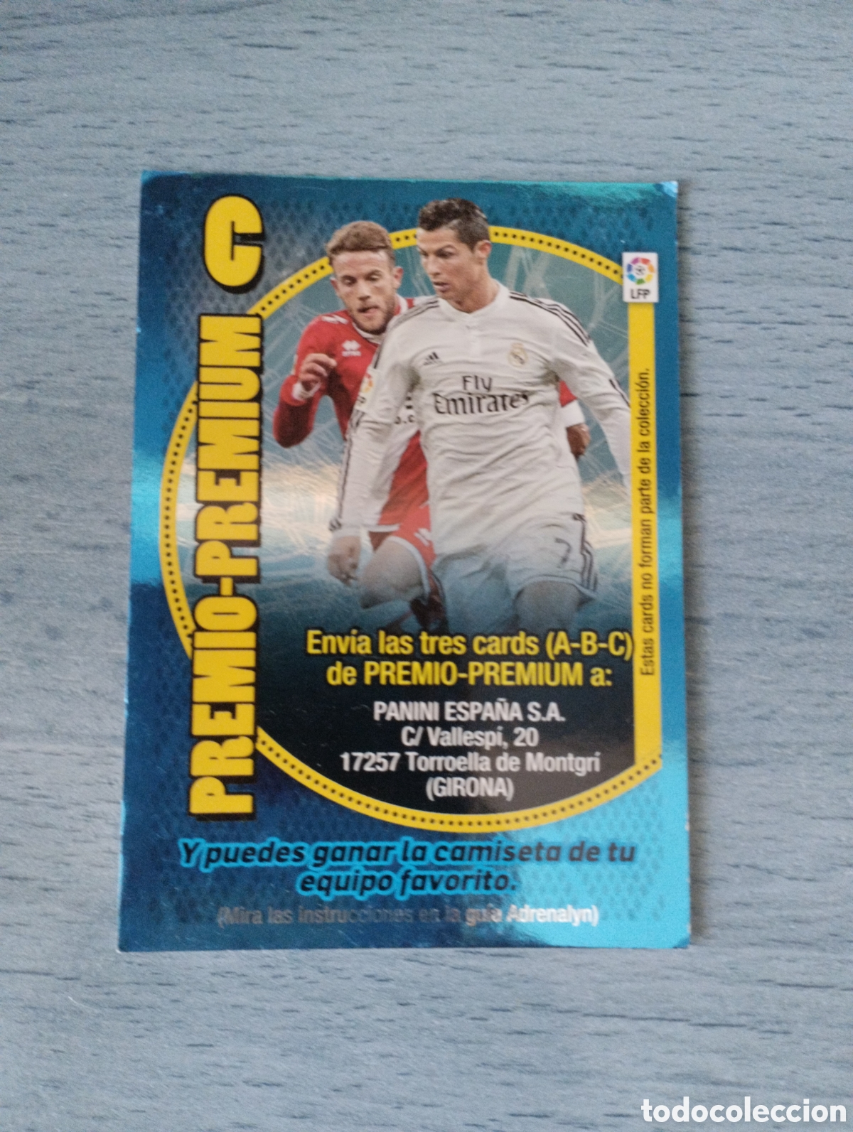 Cromos de F&uacute;tbol: Cromo card Adrenalyn 14 15 premio premium C cristiano ronaldo